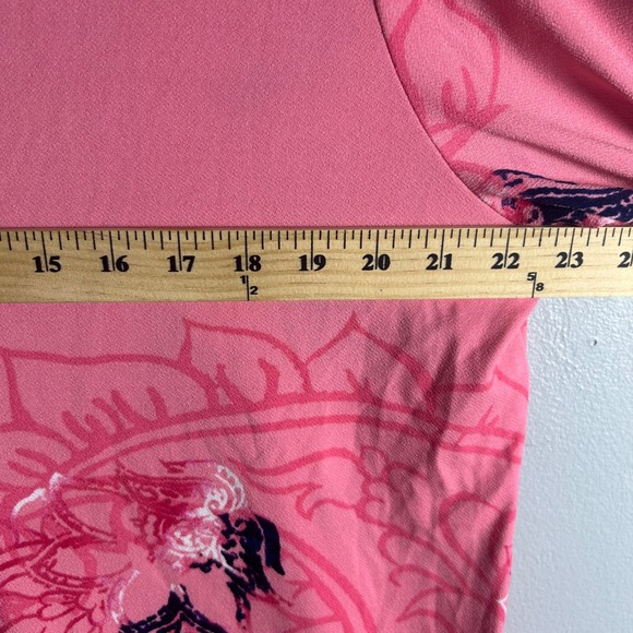 JM Collection Plus Size Pink Paisley Print V Neck Tunic Top XXL - Picture 5 of 5